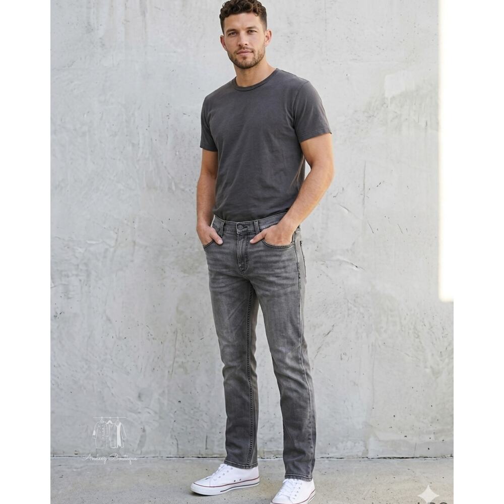 Levi's 510 Skinny Fit Men’s Gray Faded Denim Jeans W36 L30 Authentic‎
